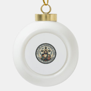 Jesus Neurodivergent Encouragement T-Shirt Inspira Ceramic Ball Christmas Ornament