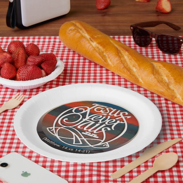 JESUS Never fails  Paper Plate (Picnic)
