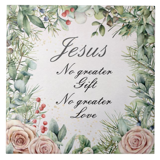 Jesus, No greater Gift, No greater Love, Christmas Tile (Front)