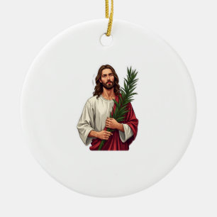 Jesus Olive Branch Vintage Engraved Tee 2 Ceramic Tree Decoration
