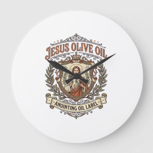 Jesus Olive Oil Anointing Oil Label Jesus Olive Oi Large Clock