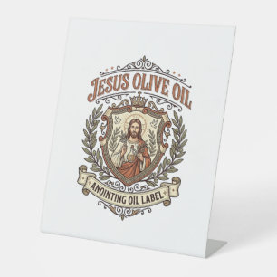 Jesus Olive Oil Anointing Oil Label Jesus Olive Oi Pedestal Sign