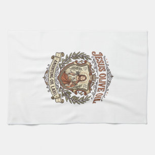 Jesus Olive Oil Anointing Oil Label Jesus Olive Oi Tea Towel