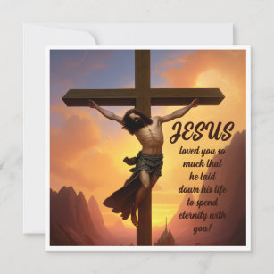 Jesus on a Cross Christian Faith Holiday Card