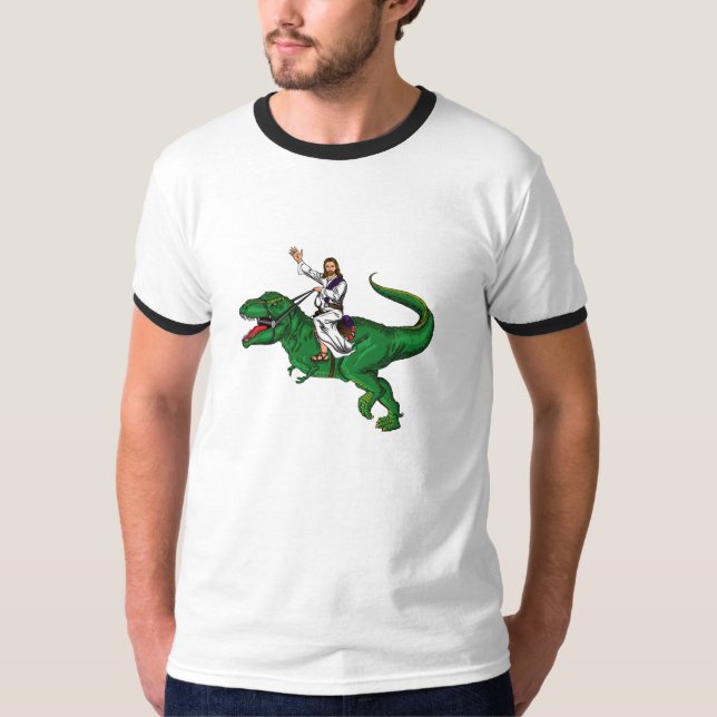 Jesus on a Dinosaur T-Shirt (Front)