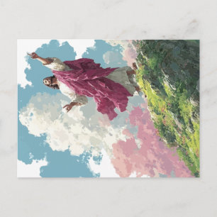 Jesus on Mountain Art Postcard - Modern Christian