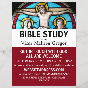 Jesus on the Cross, Christian Bible Class Advert Flyer
