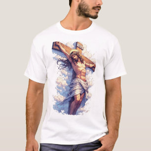 Jesus on the Cross Christian Men's Tee Shirt