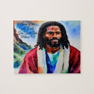Jesus on the Mountain Top Watercolor Puzzle