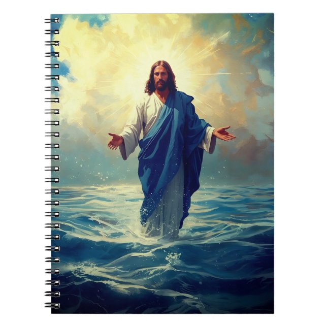 Jesus on Water Classic Notebook Lined Pages (Front)