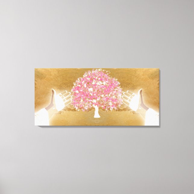 Jesus Open arms Nails in Hands Tree Of Life Canvas Print (Front)