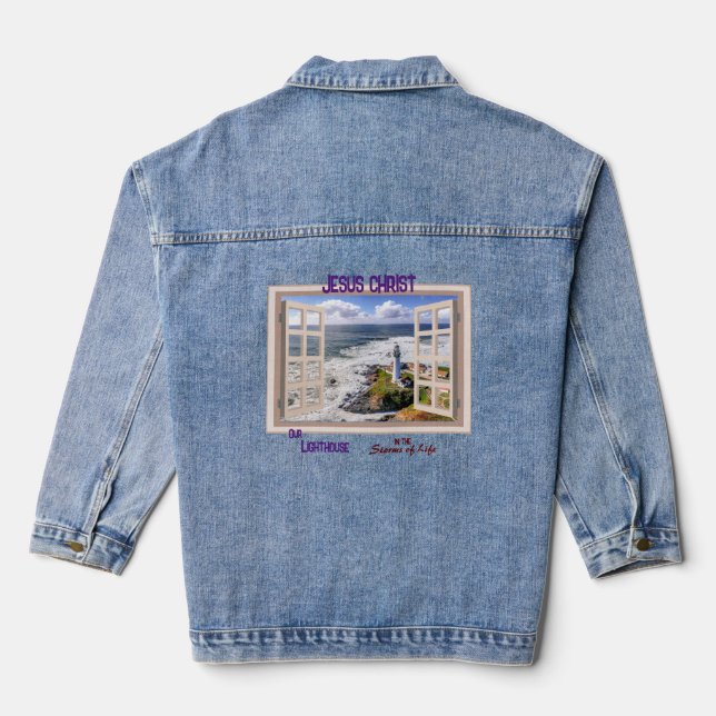 Jesus, Our Lighthouse Denim Jacket (Back)