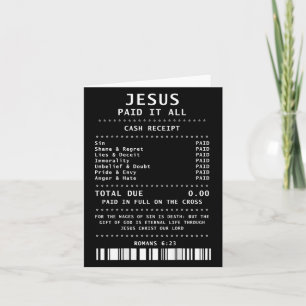 Jesus Paid It All Funny Christian (on Back) Card