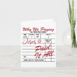 Jesus Paid It All Jesus Christian Easter Day Card