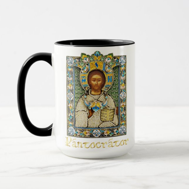 Jesus Pantokrator Catholic Orthodox Icon Mug (Left)