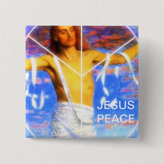 JESUS PEACE 15 CM SQUARE BADGE (Front)