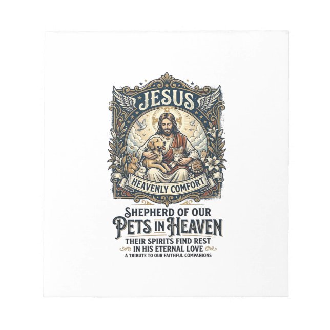 Jesus Pet Memorial Remembrance Shirt Christian Gra Notepad (Front)