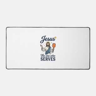 Jesus Pickleball The One Who Serves Shirt Desk Mat