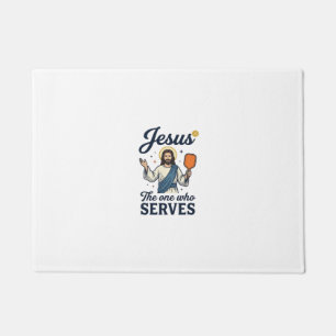 Jesus Pickleball The One Who Serves Shirt Doormat