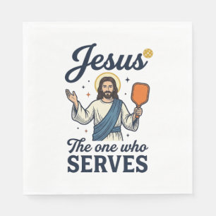 Jesus Pickleball The One Who Serves Shirt Napkin