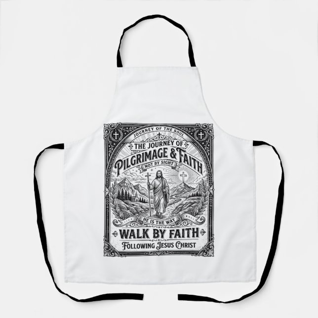 Jesus Pilgrimage Camino Holy Journey Apron (Front)