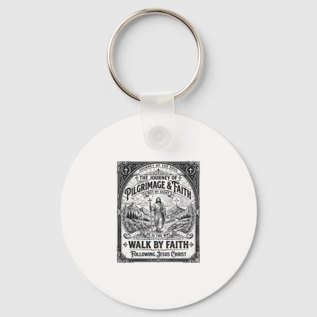 Jesus Pilgrimage Camino Holy Journey Key Ring (Front)