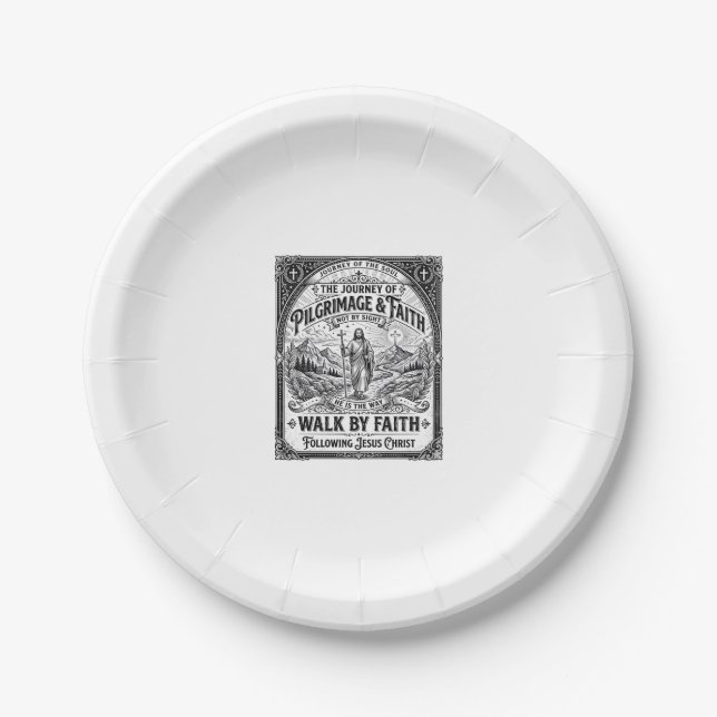 Jesus Pilgrimage Camino Holy Journey Paper Plate (Front)