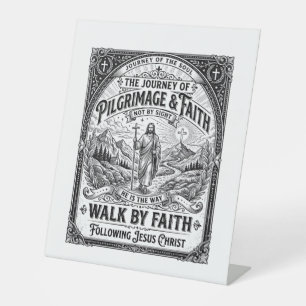 Jesus Pilgrimage Camino Holy Journey Pedestal Sign