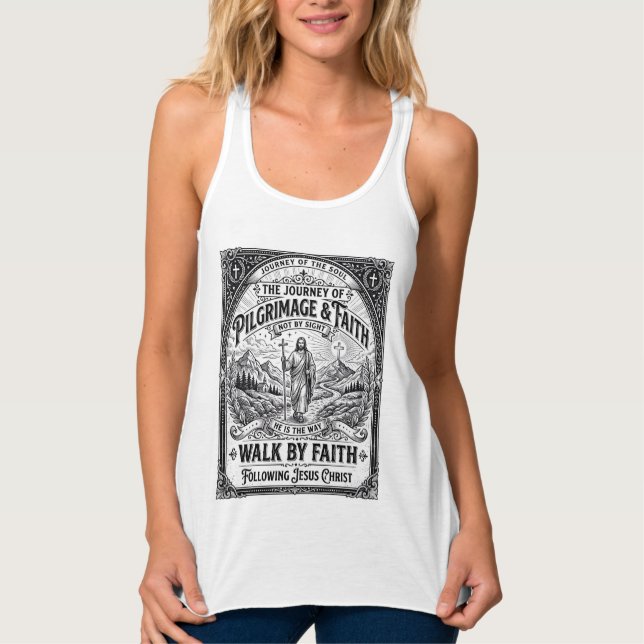 Jesus Pilgrimage Camino Holy Journey Singlet (Front)