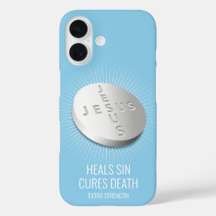 Jesus Pill - Customisable Faith Pray Hope God Blue iPhone 16 Case