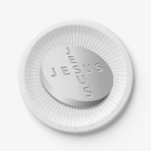 Jesus Pill - Faith Pray Hope God Christian Love Paper Plate