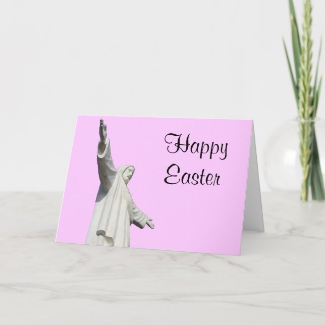 jesus pink easter holiday card (Front)