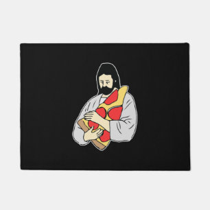 Jesus Pizza Christmas Funny Food Lover Religious C Doormat