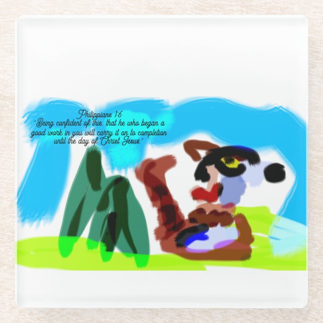 jesus plan  glass coaster (Front)