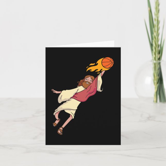 Jesus Playing Basketball  Card (Front)