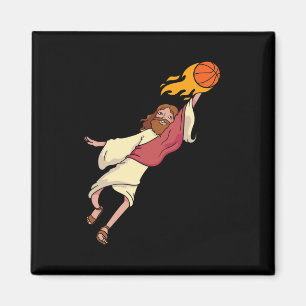 Jesus Playing Basketball Magnet