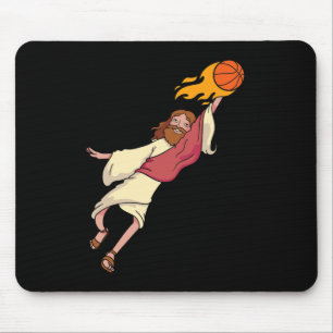 Jesus Playing Basketball  Mouse Pad
