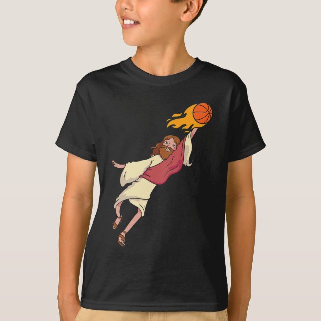 Jesus Playing Basketball  T-Shirt (Front)