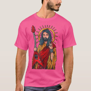 Jesus Playing Heavy Metal Guitar Christian Rocks T-Shirt