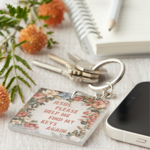 Jesus Please Help Me Find My Keys Again Funny Key Ring