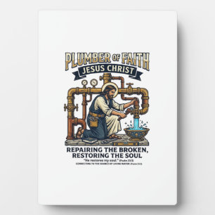 Jesus Plumber Graphic Tee Christian Art_1 Plaque
