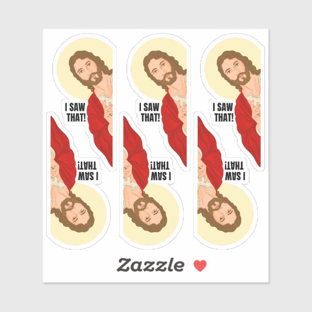 Jesus portrait sticker - I saw that Religious gift (Sheet)