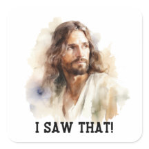 Jesus portrait sticker - I saw that Religious gift
