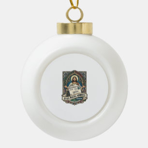 Jesus Postal Address Heaven Jesus Postal Address H Ceramic Ball Christmas Ornament