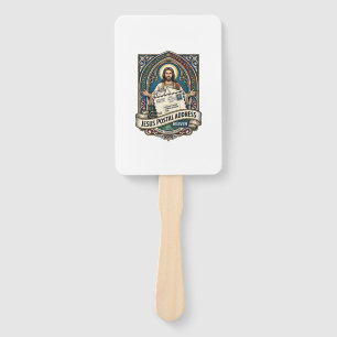 Jesus Postal Address Heaven Jesus Postal Address H Hand Fan