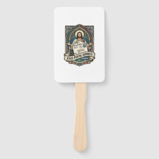 Jesus Postal Address Heaven Jesus Postal Address H Hand Fan