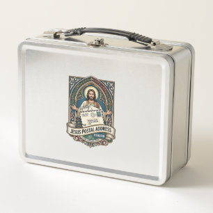 Jesus Postal Address Heaven Jesus Postal Address H Metal Lunch Box