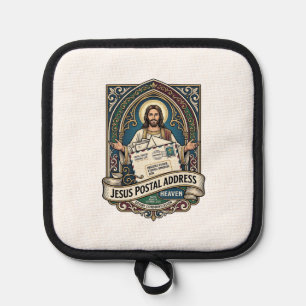 Jesus Postal Address Heaven Jesus Postal Address H Pot Holder