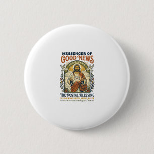 Jesus Postal Worker Delivery Shirt Faith Based Des 6 Cm Round Badge