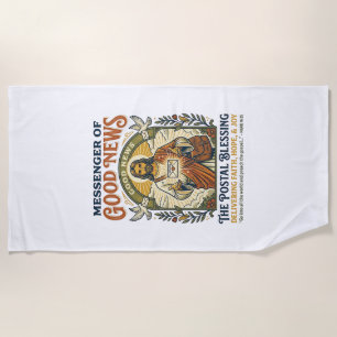 Jesus Postal Worker Delivery Shirt Faith Based Des Beach Towel
